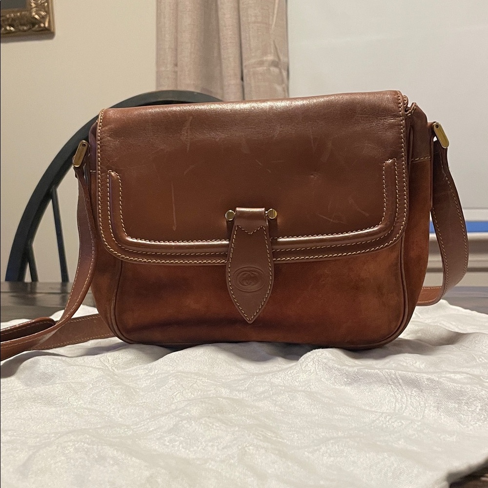 Gucci Vintage Messenger Adjustable Strap Brown Leather Bag